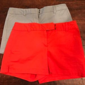 Orange shorts. Gray shorts. Size 2 from Loft.